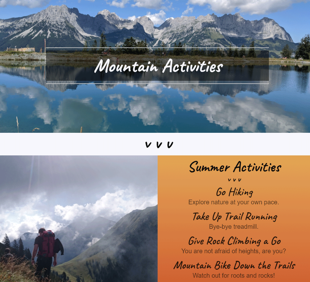 Mountain Activities Project